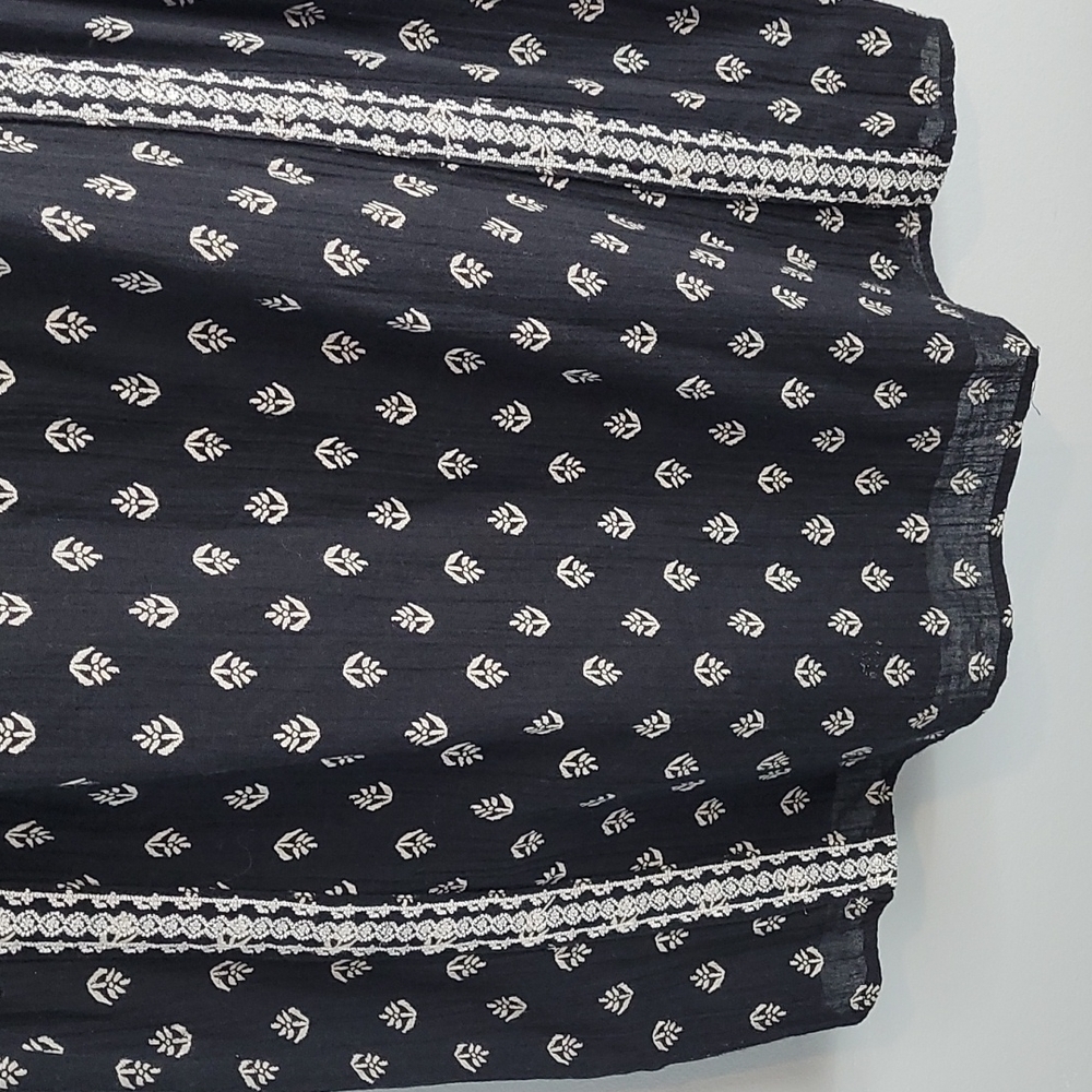 Old Navy Black & White embroidered Boho Shift Mini Sleeveless Dress XS - Picture 5 of 10